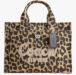 Coach Tan and Black Leopard Tote